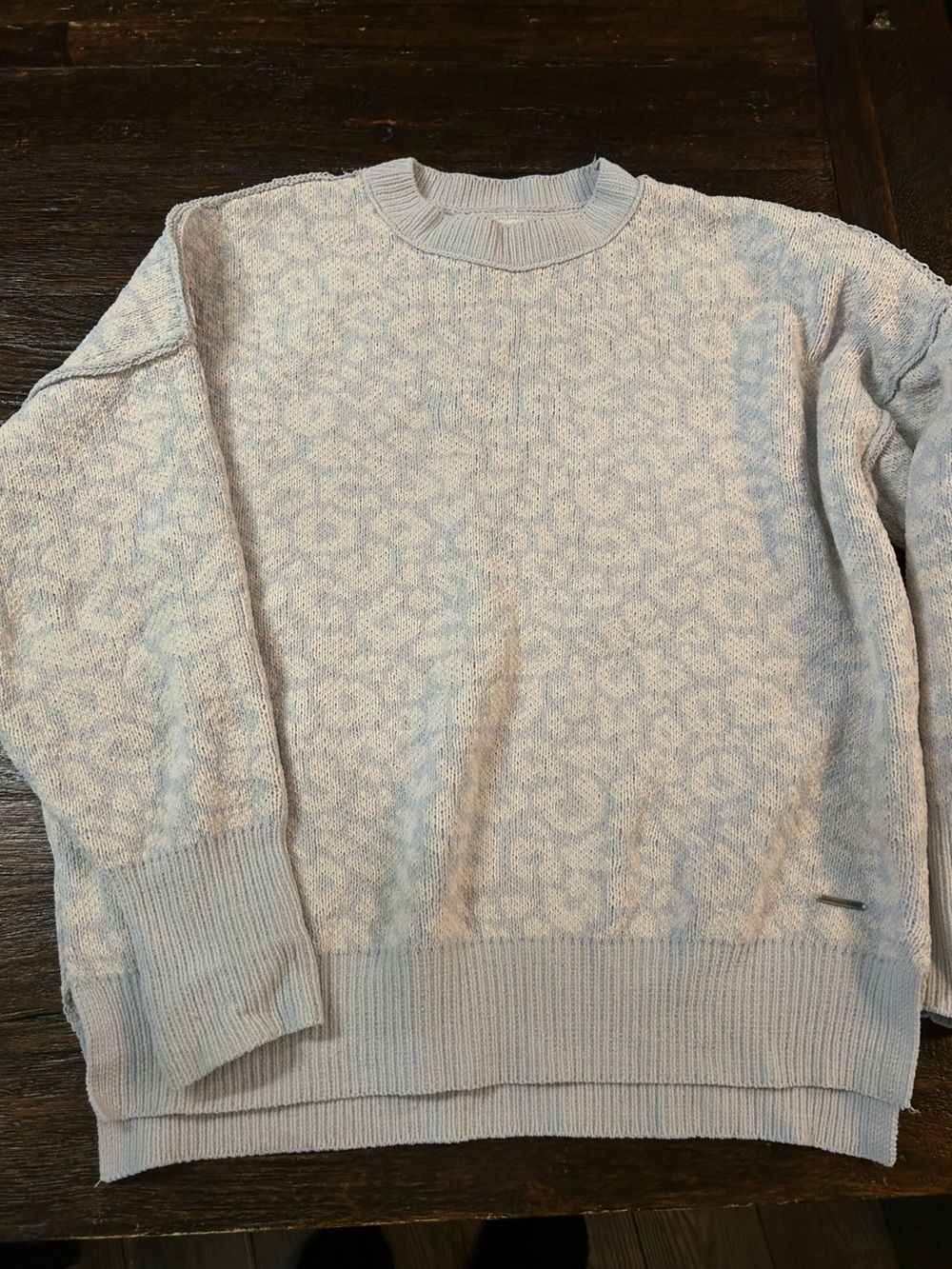 Abercrombie & Fitch Soft A&F Collection Animal Print Crewneck Oversized Sweater
